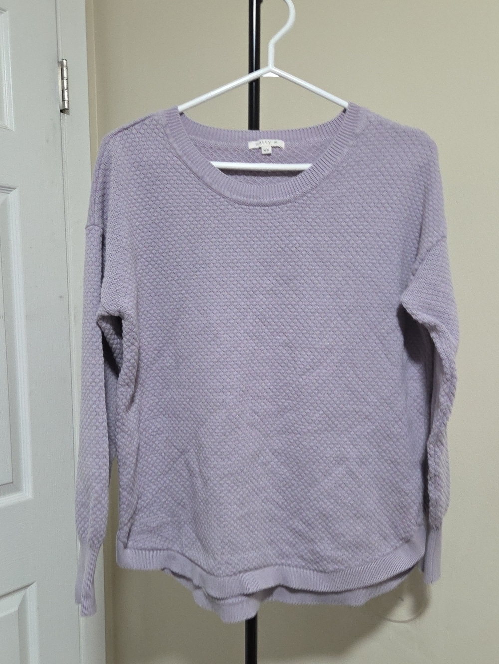 Matty M Lavender Crewneck Textured Sweater